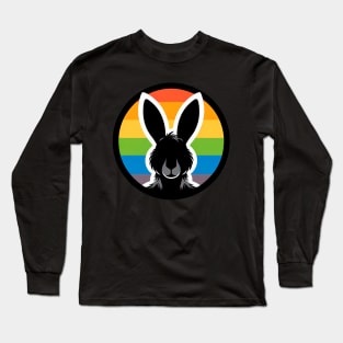 LGBTQ Pride Rabbit Anthro Furry Rainbow Logo Long Sleeve T-Shirt